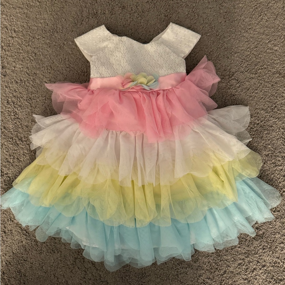 Size 24 month 2T Jona Michelle tulle tiered dress EUC